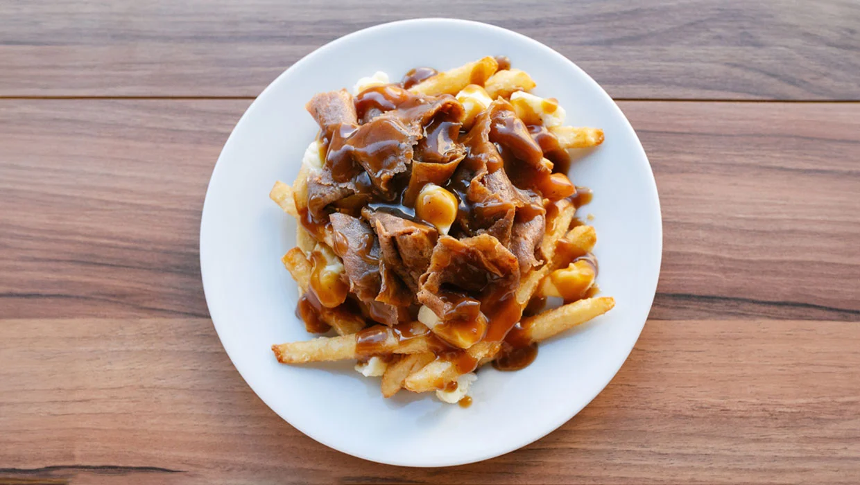 Delicious Donair Poutine at DJ's Pizzeria & Lounge in St Albert, AB